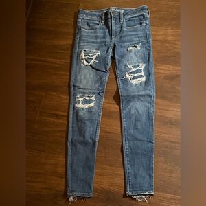 American Eagle Outfitters Blue Distressed Jeans